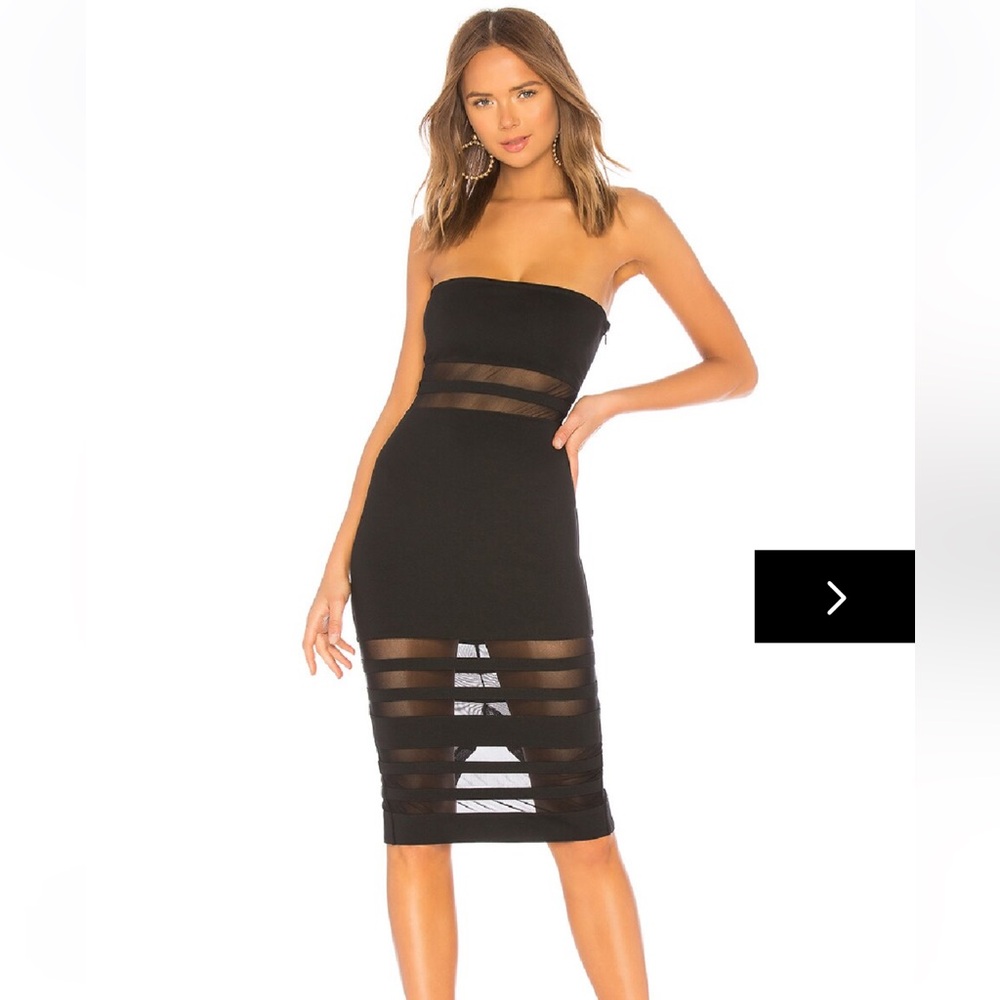 Superdown Black Sheer Midi Dress